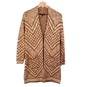 Leighton Sweater Cardigan Womens Size Small Longline Pattern Detail Boho Cottage